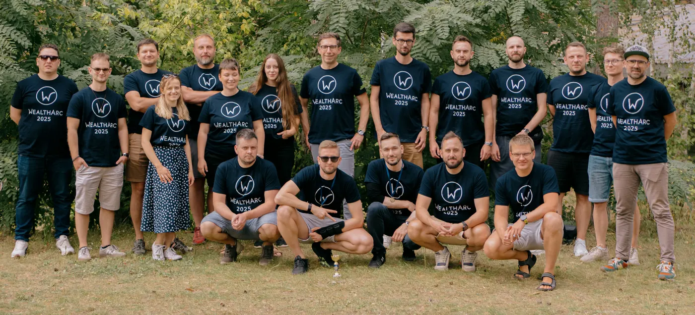The WealthArc team together outdoors at the 2025 company offsite